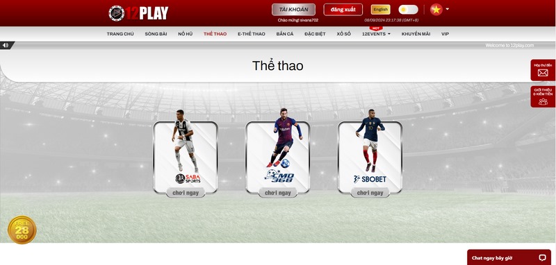 12Play - Sân Chơi Giải Trí Ăn Khách Nhất Thị Trường Hiện Nay 3 Sảnh Cược Thể Thao Tại Nhà Cái 12Play