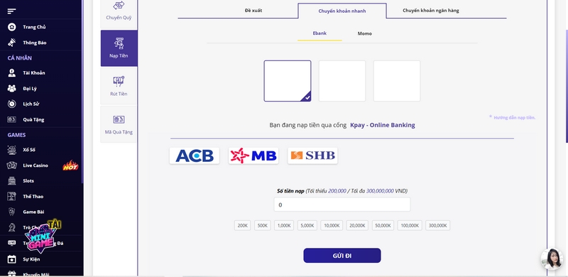 Hướng dẫn nạp tiền Vnloto chi tiết nhất cho tân thủ 2 Nạp Tiền Vnloto Qua Ngân Hàng Điện Tử Thực Hiện 24/24 Không Tính Phí